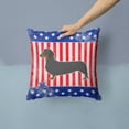 thumbnail image 2 of Caroline's Treasures BB3282PW1414 USA Patriotic Dachshund Fabric Decorative Pillow , 14Hx14W, multicolor, 2 of 4