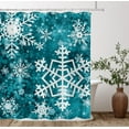 thumbnail image 2 of Merry Christmas Snowflake Shower Curtain Set, Happy Holiday Winter Black White Bathroom Decorative Winter Waterproof Fabric 72x72 Inch with 12 Hooks, 2 of 6