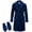 Estate Blue, variant on Boys Bath Robe and Slipper Set - 2 Piece Plush Fleece Hooded Bathrobe & Slippers
