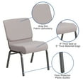 thumbnail image 3 of Flash Furniture HERCULES Series 21''W Church Chair in Gray Dot Fabric - Silver Vein Frame, 3 of 11