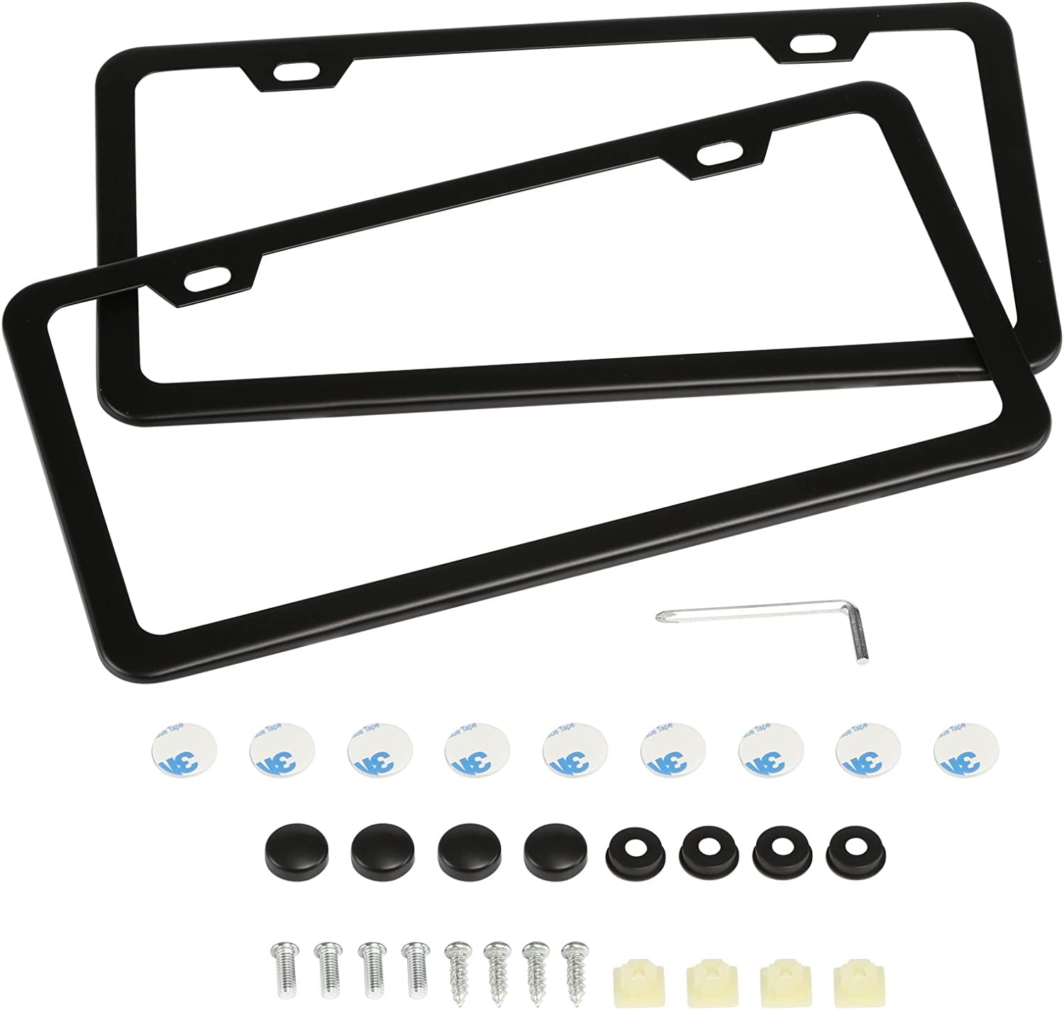 Naler 2 Pack of Slim Aluminum License Plate Frame Set Car Licenses