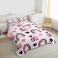 thumbnail image 3 of Homewish Cute Cow Rainbow 2pcs Bedding Comforter Set For Children Teens Girls,Polka Dots Twin Comforter Sets,Pink Love Heart Print Breathable Bedding Set,Super Cozy Room Decor,Reversible, 3 of 8