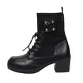 thumbnail image 2 of POROPL Womens Boots Mid Calf High Heel Chunky Shoes,Boots Size 5.5, 2 of 9