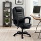 thumbnail image 5 of Silla de oficina ergonómica giratoria - Respaldo alto con soporte lumbar ajustable - Piel sintética negra - Reposabrazos acolchados y altura regulable - Ruedas silenciosas - Color negro, 5 of 8
