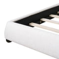 thumbnail image 6 of Christopher Knight Home California King Upholstered Bed Frame, Linen Fabric Pillow-Back Headboard, Solid Wood Frame, White, 6 of 11