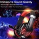 thumbnail image 3 of BlueFire Stereo Gaming Headset para PS4, PS5, PC, Xbox One, cancelación de ruido sobre auriculares sobre la oreja con micrófono, luz LED, sonido envolvente de graves, orejeras de memoria blanda para c, 3 of 3