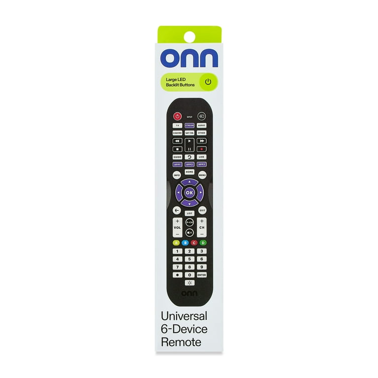 onn Universal 6-Device Remote, Black photo 3