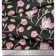 thumbnail image 3 of Soimoi Gray Rayon Fabric Leaves & Magnolia Floral Decor Fabric Printed Yard 42 Inch Wide, 3 of 3