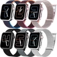thumbnail image 1 of 6 Packs Nylon Band Compatible with Apple Watch Band 38mm 40mm 41mm 42mm 44mm 45mm for Women Men, Soft Braided Stretchy Solo Loop Sport Strap for iWatch Series SE/7/6/5/4/3/2/1, 1 of 13