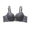 thumbnail image 3 of HVOBTTY Women's Underwire Push Up Bra Patchwork Back Closure Lightweight Breathable Comfortable Daily Bra Dark Gray, 38/85B, 3 of 5