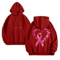 thumbnail image 5 of GEWSEY Womens Cancer Awareness Hoodies Ribbon Graphic Fall Winter Fleece Oversized Sweatshirt With Pocket (Red, L), 5 of 5