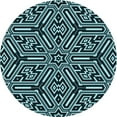 thumbnail image 1 of Ahgly Company Machine Washable Indoor Round Transitional Deep Teal Green Area Rugs, 3' Round, 1 of 7