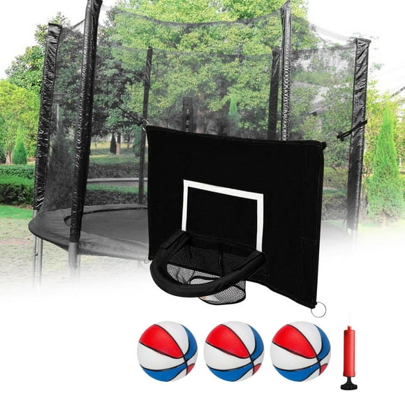 Mini Panier de Basket-Ball pour Trampoline Jouet de Sport en Plein Air Facile à Assembler Protection Solaire Légère avec Filet Extérieur pour Tous les Âges Universel, Style F