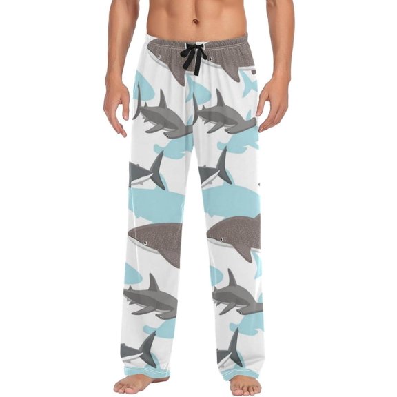 GZHJMY Cartoon Shark Pajama Pants, Mens Lounge Pants Super Soft Men Pajama Bottoms, Christmas New Year Birthday Father's Day Gifts