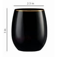 thumbnail image 3 of Disposable Elegant Decorline Stemless Plastic Wine Goblet 12oz Black / Gold Rim 6Pcs : Best Tumblers for Elegant Parties & All Occasions: 6 Packs, 3 of 4