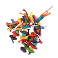 thumbnail image 3 of Parakeet Chewing Toy Multicolored Natural Wooden Blocks Toy for Macaws Pet BirdsThick Rope, 3 of 14