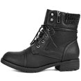 thumbnail image 2 of Botas de combate con cordones DREAM PAIRS negras talla 8.5, 2 of 8