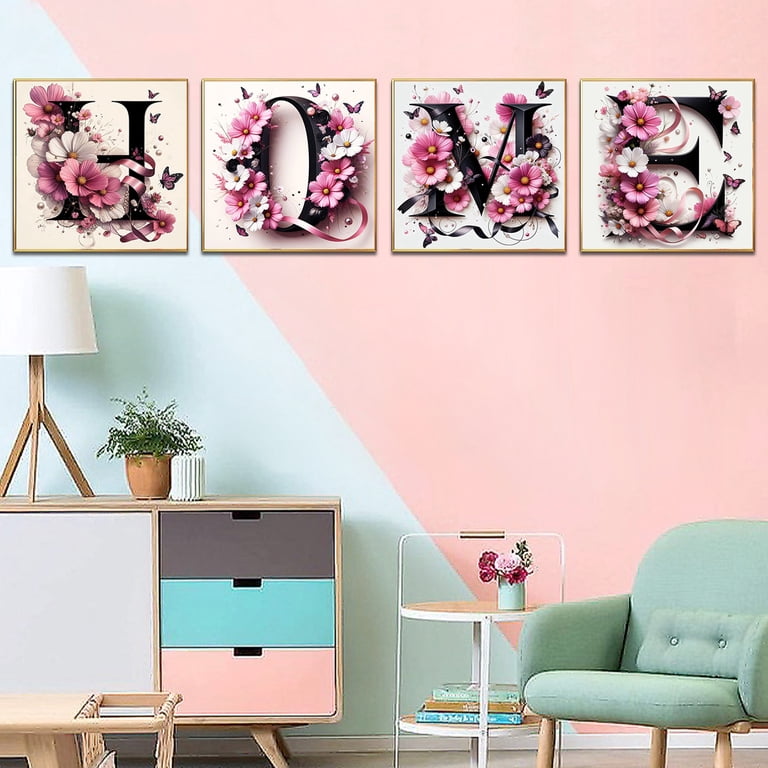 JYLMOOD Diamond Painting Kit, 30x30cm Pink Customizable Letters photo 5