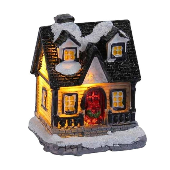 Lumières de Neige de Noël Maison Décorations de Bureau Miniatures de Noël avec un Style de Lumière Chaude C