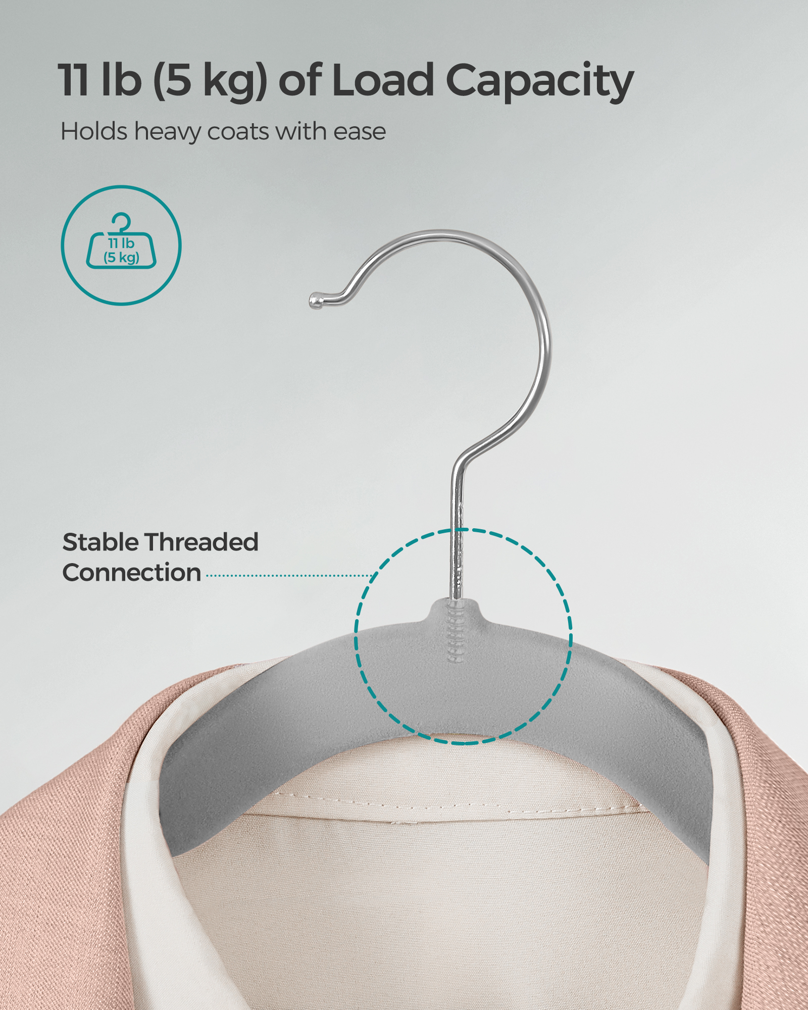 50-Pack Velvet Non-Slip Hangers with 360° Swivel Hook, Pants Bar & Shoulder Notches, Space Saving Closet Organizers, Dove Gray