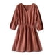 thumbnail image 2 of Vestido de encaje con cuello en V, cintura alta, verano, una línea, mini vestido corto hueco, naranja, XL Speravity AP001265-08B, 2 of 7