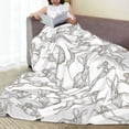 thumbnail image 6 of Pofeuu Hand Drawn Rabbit Print Ultra-Soft Micro Fleece Blanket,for Bed Or Sofa,All Season Throw Blankets Flannel Blanket-80"x60", 6 of 7
