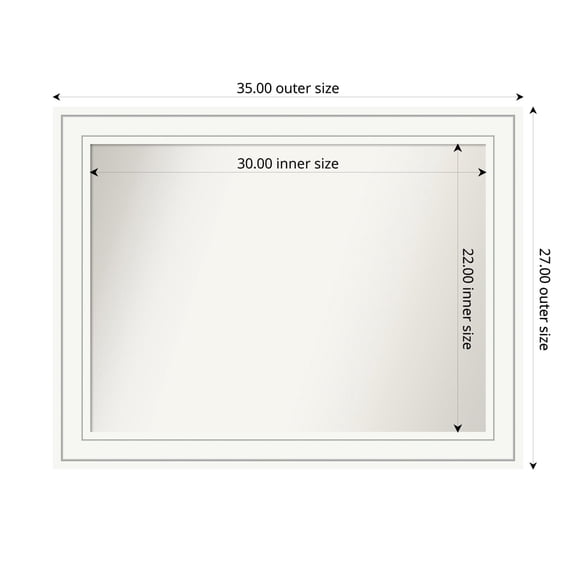 Amanti Art Custom Framed Wall and Bathroom Mirror (27 x 35 in.), Craftsman White Frame