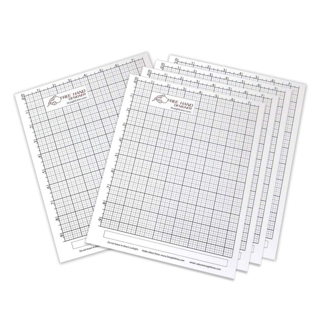 5 x Grid Type Lettersize 'Freehand Designer' Sheets. Draw Perfect Straight Lines Templates. Grid Type Sheets for Scale Drawings