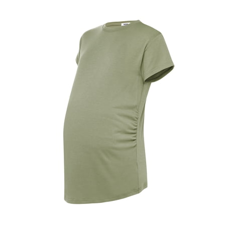 Miss Military Mom Women's Nursing Tops for Breastfeeding Shirts Maternity Clothes Pregnant s Nursing Solid Color Crew Neck Short Sleeve Maternity T-Shirt AF / Army OCP Uniform