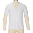 thumbnail image 6 of Juebong Men's Trendy White Polo Shirts Hawaiian Casual Solid Short Sleeve Beach Vacation Golf Shirts, XX-Large, White, 6 of 8