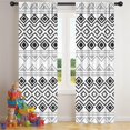 thumbnail image 5 of Blackout Kids Curtains,Boho Black and White Geometric Ethnic Pattern Childrens Insulated Curtains Set Of 2,Bedroom Essentials,Toddler Room Decor 42x84in(106x213cm), 5 of 5