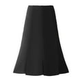 thumbnail image 5 of A Line Midi Skirt for Women High Waist Flowy Casual Solid Color Skirt Soft Knit Office Basic Skirts, 5 of 8