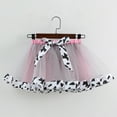 thumbnail image 2 of Youmylove Toddler Girls Birthday Party Tutu Skirt Performance Skirt Bowkot Cute Fashion Cow Stripe Printed Carnival Tulle Skirt 4-6 Years, 2 of 5