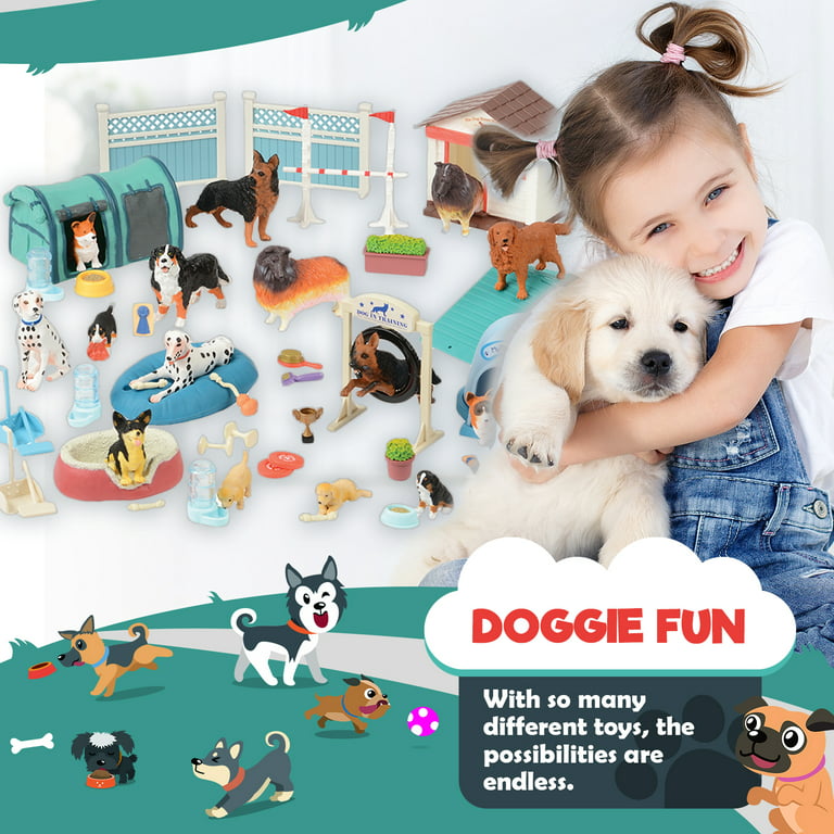 Toy Dogs School Playset For Kids - Learn Animal Names For Kids