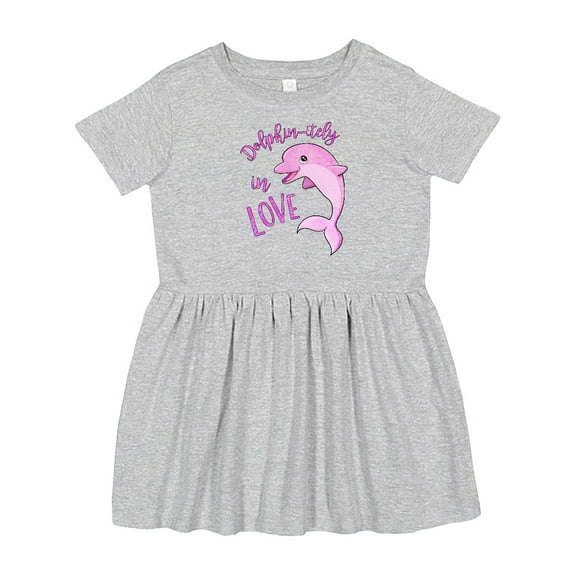 Inktastic Dolphin-itely in Love Cute Pink Dolphin Girls Toddler Dress