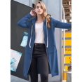 thumbnail image 6 of Womens Hoodies Sweatshirts with Zipper Oversized Fashion Long Hooded Fall Winter Jackets with Pockets Blue 4XL, 6 of 8