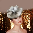 thumbnail image 1 of sombrero Derby cóctel mujeres ñas boda nupcial pastillero sombrero accesorios cabello Vintage diadema pinza , GRIS Soledad sombrero tocado, 1 of 7