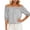 Gray, variant on Off Shoulder Ruffle Sleeve Top For Women, Short Sleeve Casual Spring Summer Blouse, Solid Color Romantic Date Night Top, Trendy Womens Tops White M