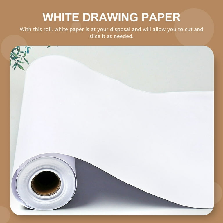 4 Rolls Drawing Paper Kids Gifts Blank Professional Pad White Kraft Scrawl Sketch Child, Size: 1000X29X0.1CM