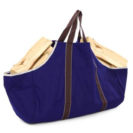 Buy Wood Logs Firewood Log Carrier Bag Canvas Wood Tote Firewood Holder for Fireplaces Camping Wood Stoves Beaches ()