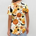 thumbnail image 5 of Dwralegc Halloween Orange Scrubs for Women Halloween Shirts Fun Nurse Uniforms Short Sleeve V-Neck Scrub Shirts Funny Pumpkins Printed Nurse Uniforms Orange L, 5 of 5