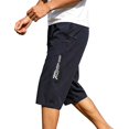 thumbnail image 6 of Xdegoge Mens Workout Capri Shorts Below Knee Length Elastic Waist Drawstring with Zipper Pockets Quick Dry Lightweight Athletic Running Gym Training Activewear, 6 of 7