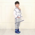 thumbnail image 2 of kpoplk Hooded Transparent Raincoat Girl Boys Rain Coat Hooded Outdoors Clear Waterproof Kids Toddler Children's Rainwear Protective Covers 1-10T(Blue,7-8 Years), 2 of 4