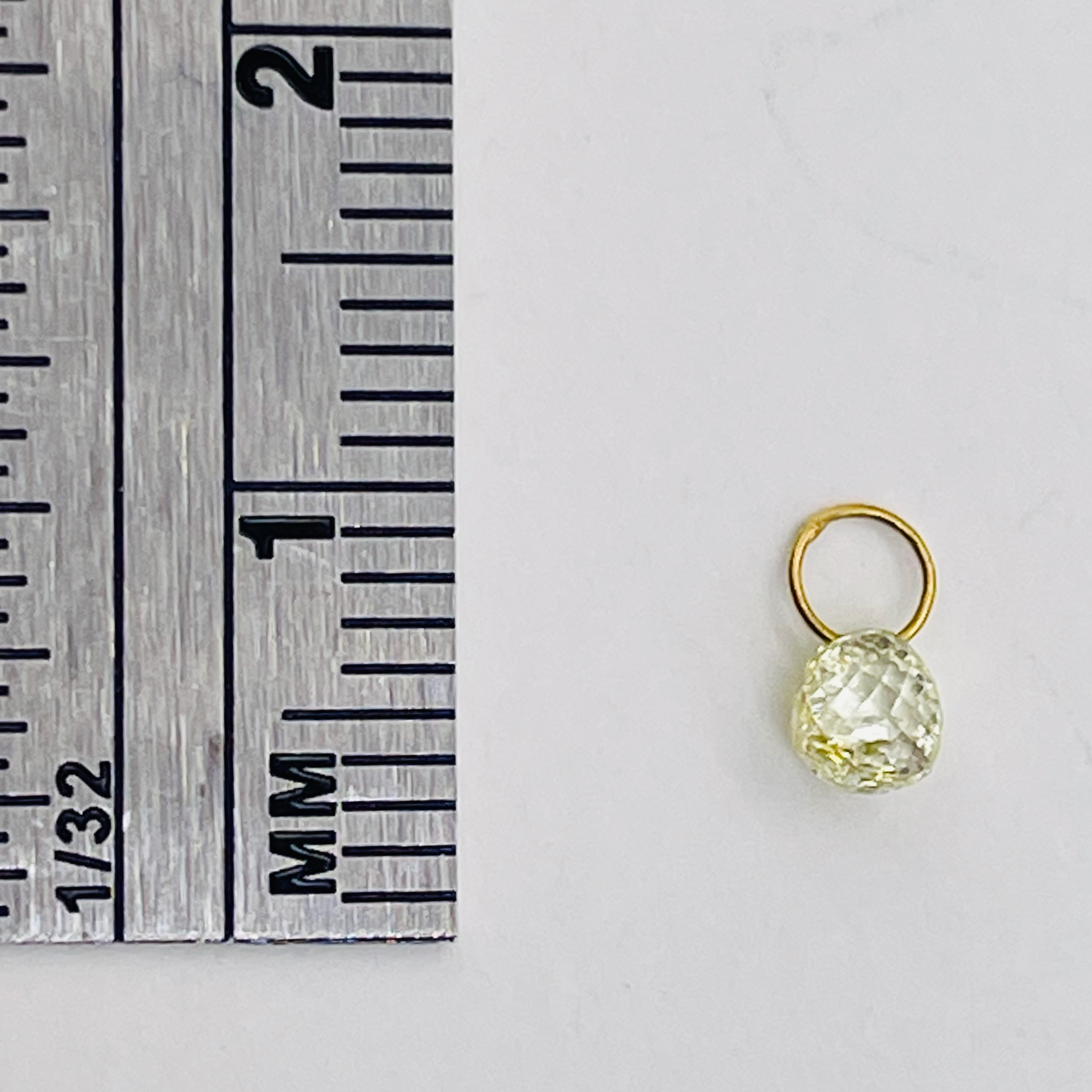 0.39cts Natural Canary Diamond 18K Gold Pendant | 4x3.25x2.75mm | - image 5 of 12
