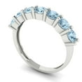thumbnail image 2 of 1.19 ctw Wedding Band for Women - 18K White Gold Simulated Blue Diamond Stackable Eternity Ring, 2 of 6
