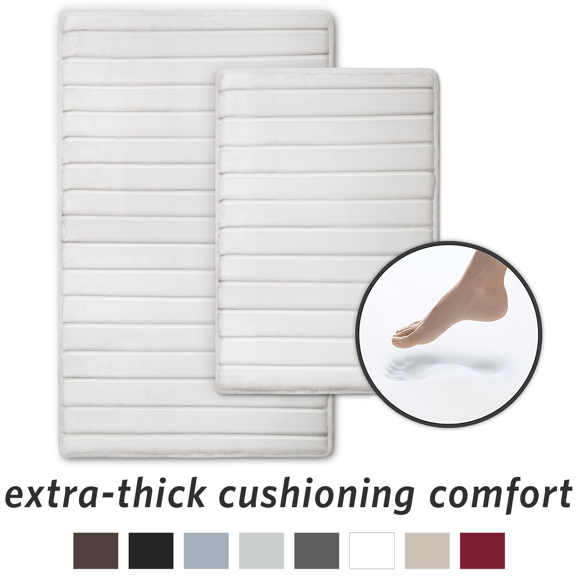 Buy Microdry Modern Charcoal Infused Memory Foam Bath Mat 2 Piece Set