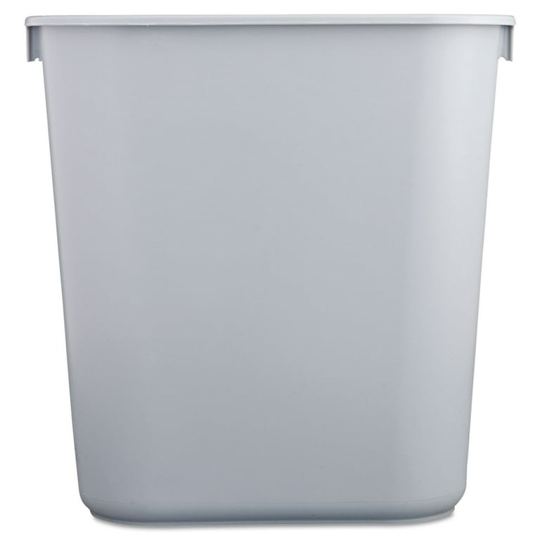 Deskside Plastic Wastebasket, Rectangular, 3.5gal, Gray Deskside Plastic Wastebasket, Rectangular, 3.5gal, Gray