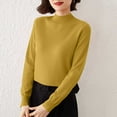 thumbnail image 4 of Mifsaly Soft Cozy Knitted Sweaters for Women Long Sleeve Mock Neck Sweaters Lightweight Office Pullover Tops Spring Fall Teacher Outfits S, 4 of 6