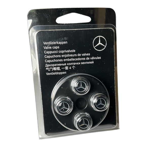 Tapas para válvula de neumáticos Mercedes Benz B66472002 juego de 4 negras