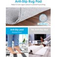 thumbnail image 3 of Torubia Non-Slip Area Rug Pad, 3x5 Ft Extra Thick Rug Pads Protective Cushioning Pad for Hardwood Floors, White, 3 of 8